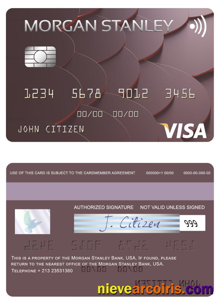 USA Morgan Stanley Bank visa card 
